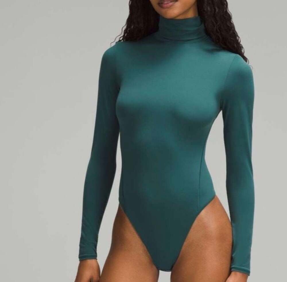 Lululemon Wundermost Ultra-Soft Nulu Turtleneck Bodysuit - Storm Teal
